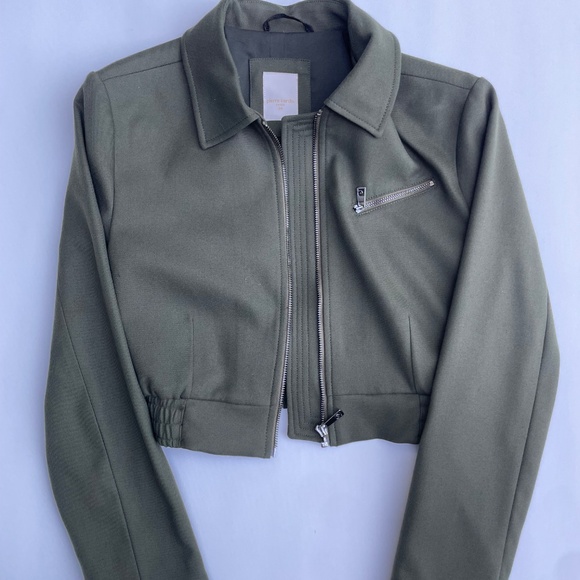 Pierre Cardin Military Green Crop Jacket NWOT - Picture 7 of 7